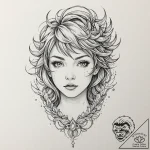 A linework tattoo of leeloo’s multipass., tat… – tattoo sketch (№1751419911_0, 02.07.2025 01:31) — tattoovalue.net