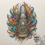 A thimble, tattoo line art, vibrant colors, f… – tattoo sketch (№1751420996_0, 02.07.2025 01:49) — tattoovalue.net