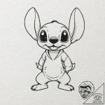 A sketch of stitch from lilo & stitch, being… – tattoo sketch (№1751421078_0, 02.07.2025 01:51) — tattoovalue.net