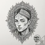 A trash polka sketch of zorg, with his distin… – tattoo sketch (№1751421160_0, 02.07.2025 01:52) — tattoovalue.net