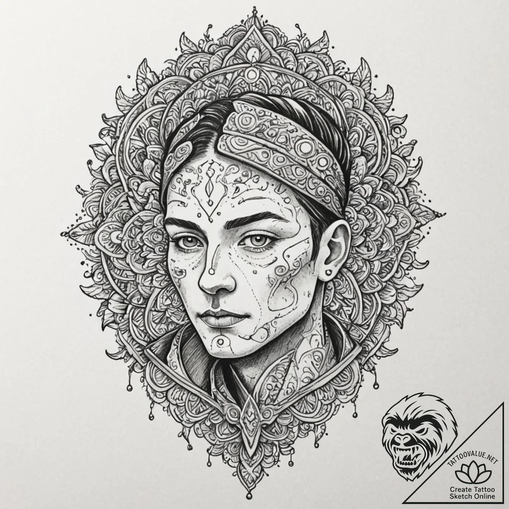 A trash polka sketch of zorg, with his distin... - tattoo sketch (№1751421160_0, 02.07.2025 01:52) — tattoovalue.net