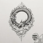 A minimalist tattoo design of the one ring, w… – tattoo sketch (№1751421920_0, 02.07.2025 02:05) — tattoovalue.net