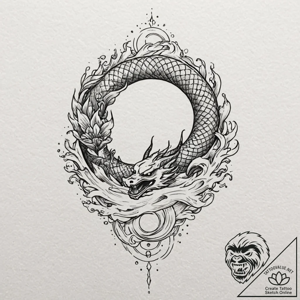 A minimalist tattoo design of the one ring, w... - tattoo sketch (№1751421920_0, 02.07.2025 02:05) — tattoovalue.net