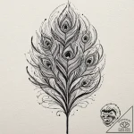 Peacock feather, artistic tattoo sketch, bold… – tattoo sketch (№1751422246_0, 02.07.2025 02:10) — tattoovalue.net