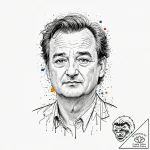 A neo-traditional portrait of bill murray fro… – tattoo sketch (№1751422837_0, 02.07.2025 02:20) — tattoovalue.net