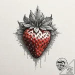 Strawberry, ink illustration for tattoo, deta… – tattoo sketch (№1751422918_0, 02.07.2025 02:21) — tattoovalue.net
