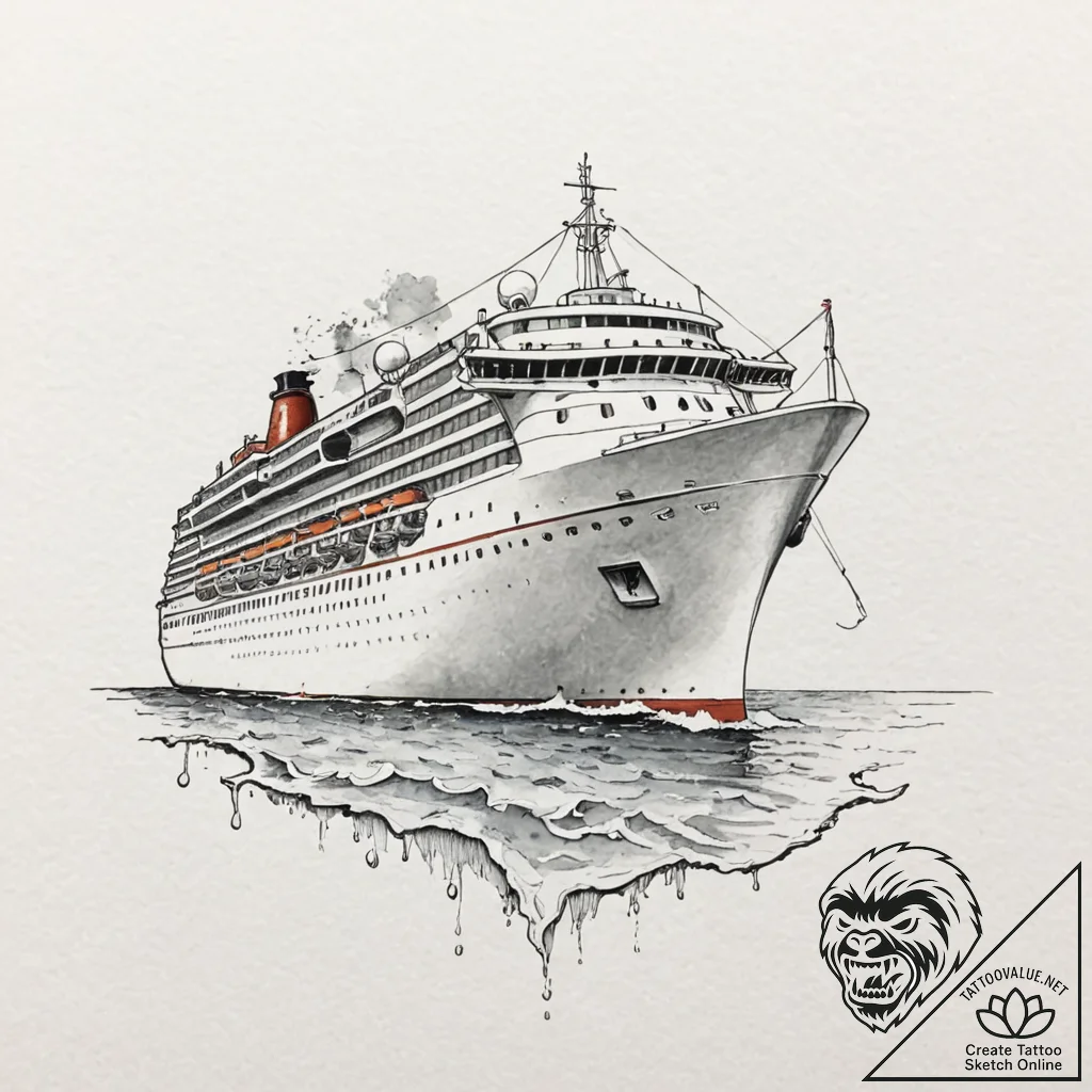 A watercolor splash art of the fhloston parad... - tattoo sketch (№1751422999_0, 02.07.2025 02:23) — tattoovalue.net