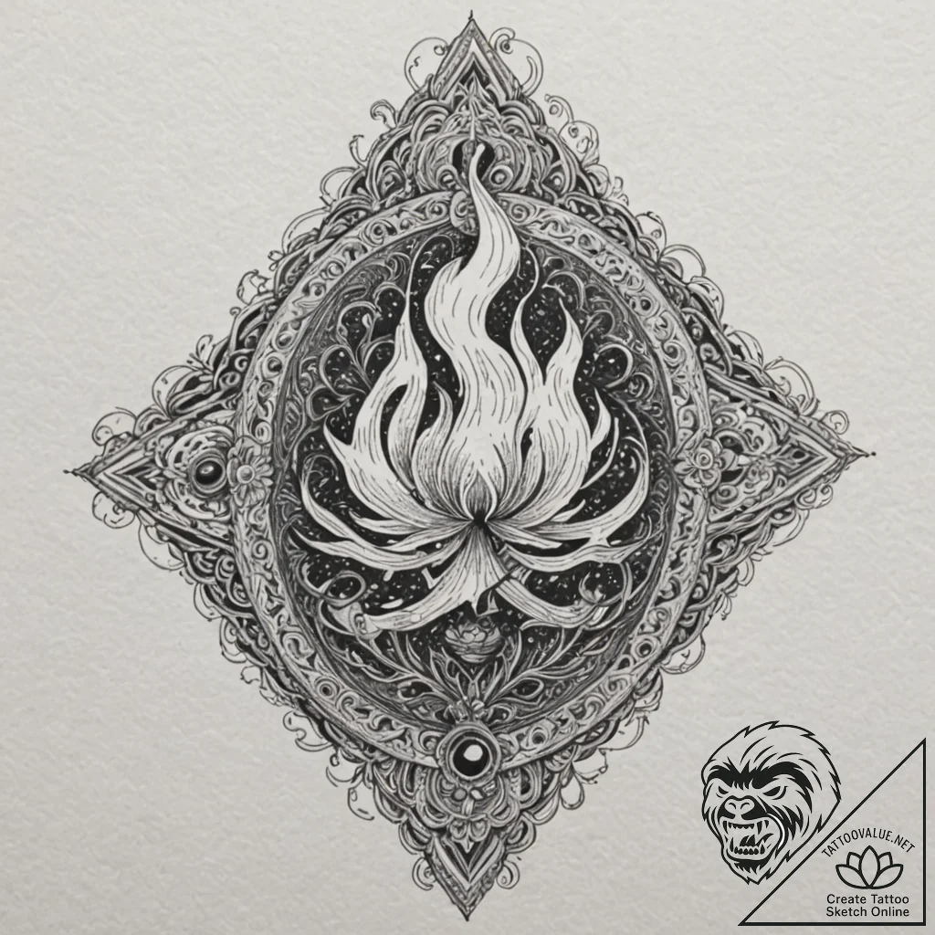 Calcifer from howl's moving castle, tattoo dr... - tattoo sketch (№1751423090_0, 02.07.2025 02:24) — tattoovalue.net