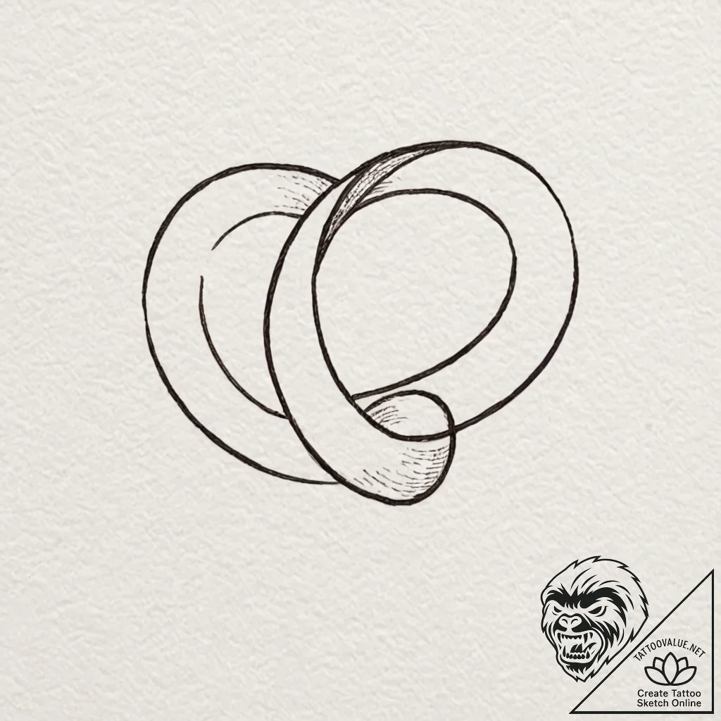 A mobius strip, tattoo line art, studio light... - tattoo sketch (№1751423505_0, 02.07.2025 02:31) — tattoovalue.net