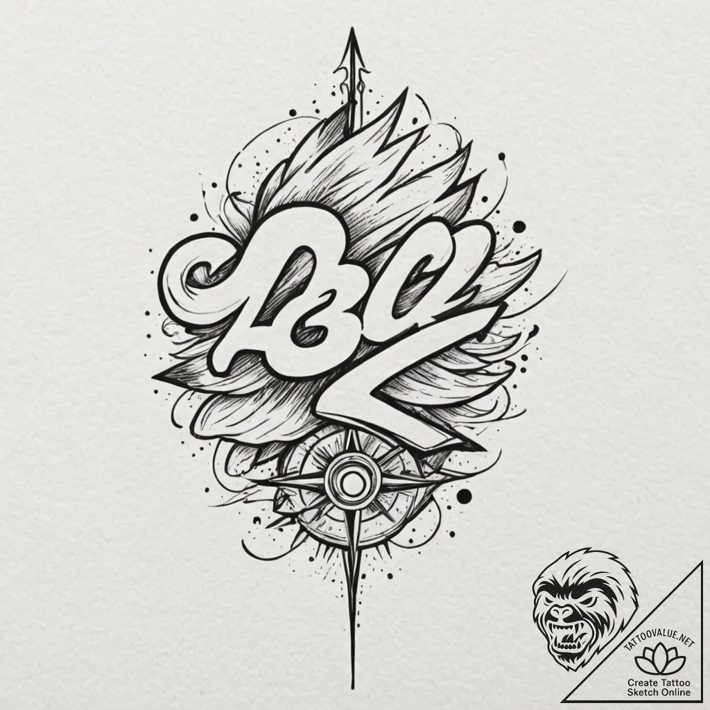 130. a graphic tattoo of the "88 mph" speed d... - tattoo sketch (№1751424003_0, 02.07.2025 02:40) — tattoovalue.net