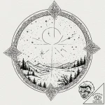 A window looking out onto a galaxy, tattoo sk… – tattoo sketch (№1751424420_0, 02.07.2025 02:47) — tattoovalue.net