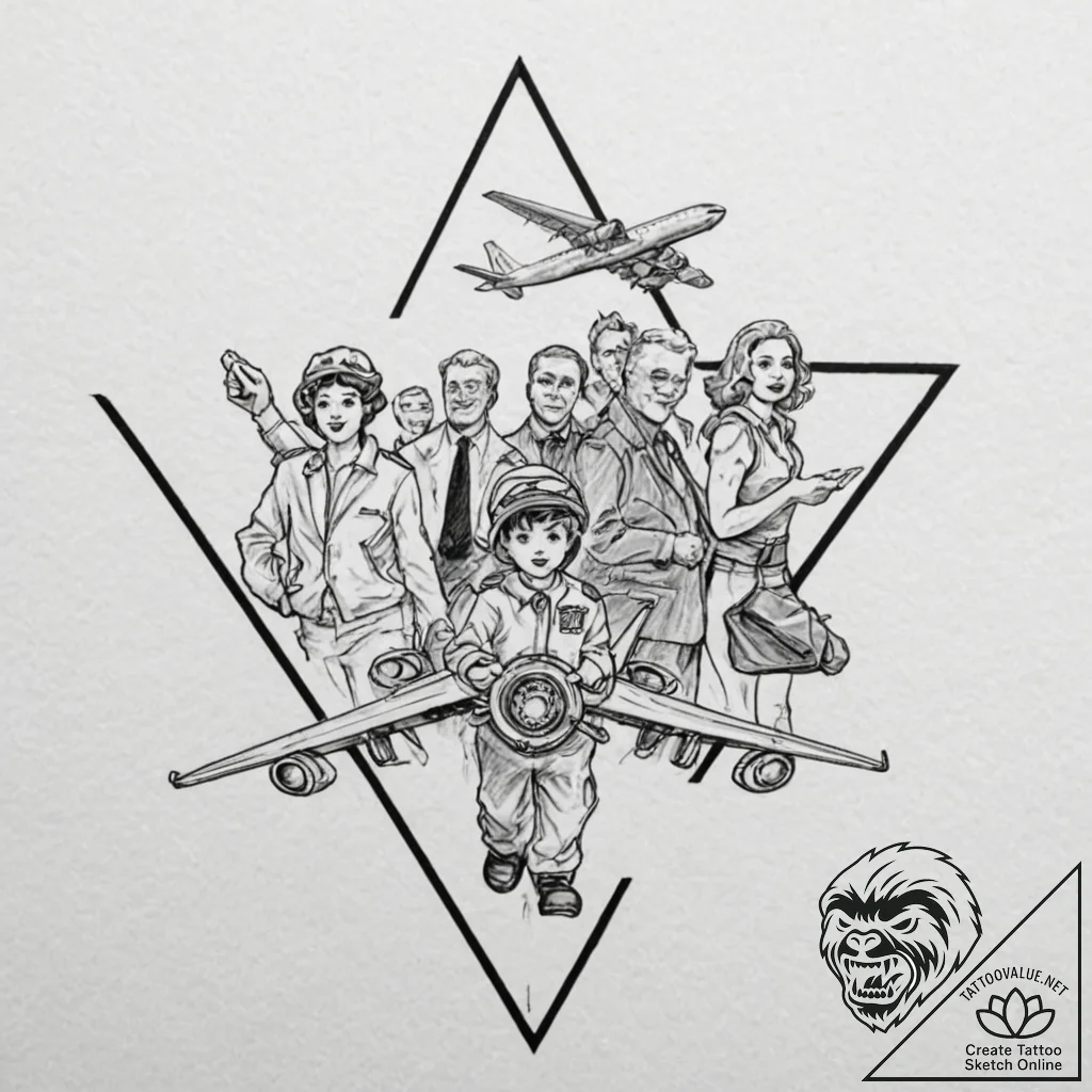 A neo-traditional tattoo of the main characte... - tattoo sketch (№1751424919_0, 02.07.2025 02:55) — tattoovalue.net