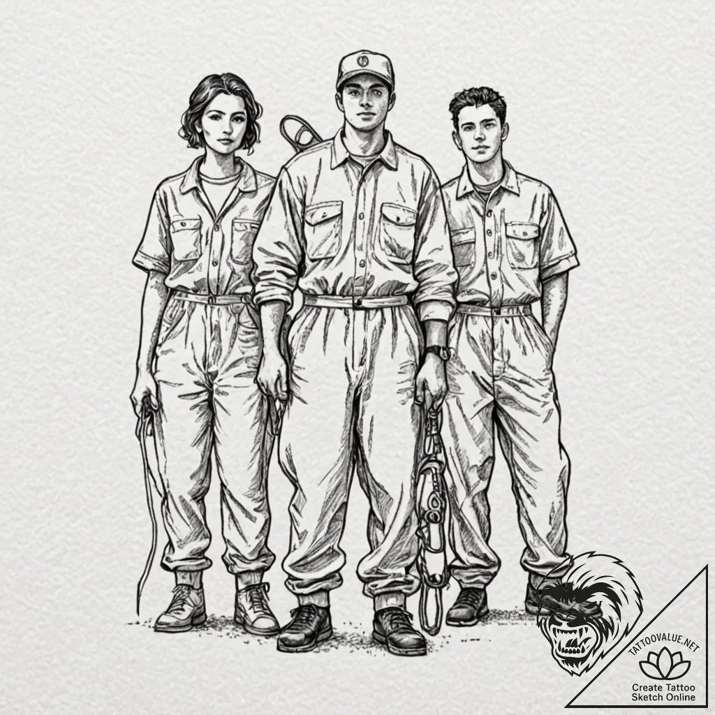 A sketch of the tethered family from us, with... - tattoo sketch (№1751425420_0, 02.07.2025 03:03) — tattoovalue.net