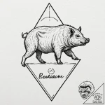 A chicano lettering tattoo of the “boar on th… – tattoo sketch (№1751425922_0, 02.07.2025 03:12) — tattoovalue.net