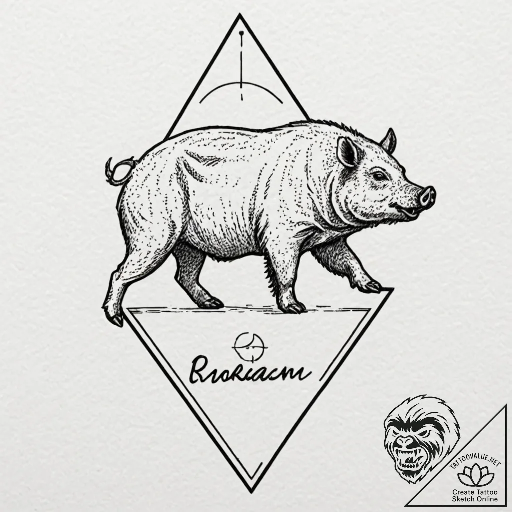 A chicano lettering tattoo of the "boar on th... - tattoo sketch (№1751425922_0, 02.07.2025 03:12) — tattoovalue.net