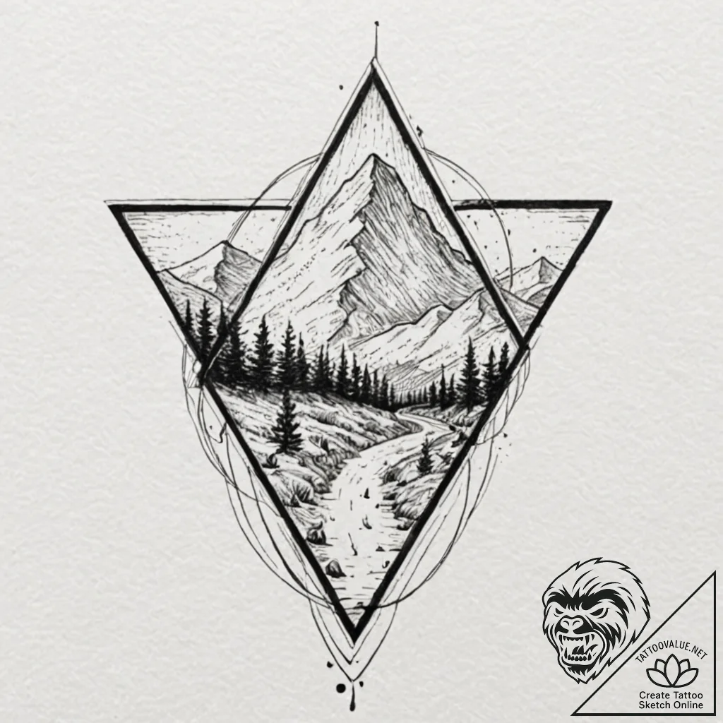 Triangle, tattoo sketch design, soft whip sha... - tattoo sketch (№1751426259_0, 02.07.2025 03:17) — tattoovalue.net