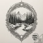 A watercolor tattoo of the bifrost bridge, a… – tattoo sketch (№1751426341_0, 02.07.2025 03:19) — tattoovalue.net