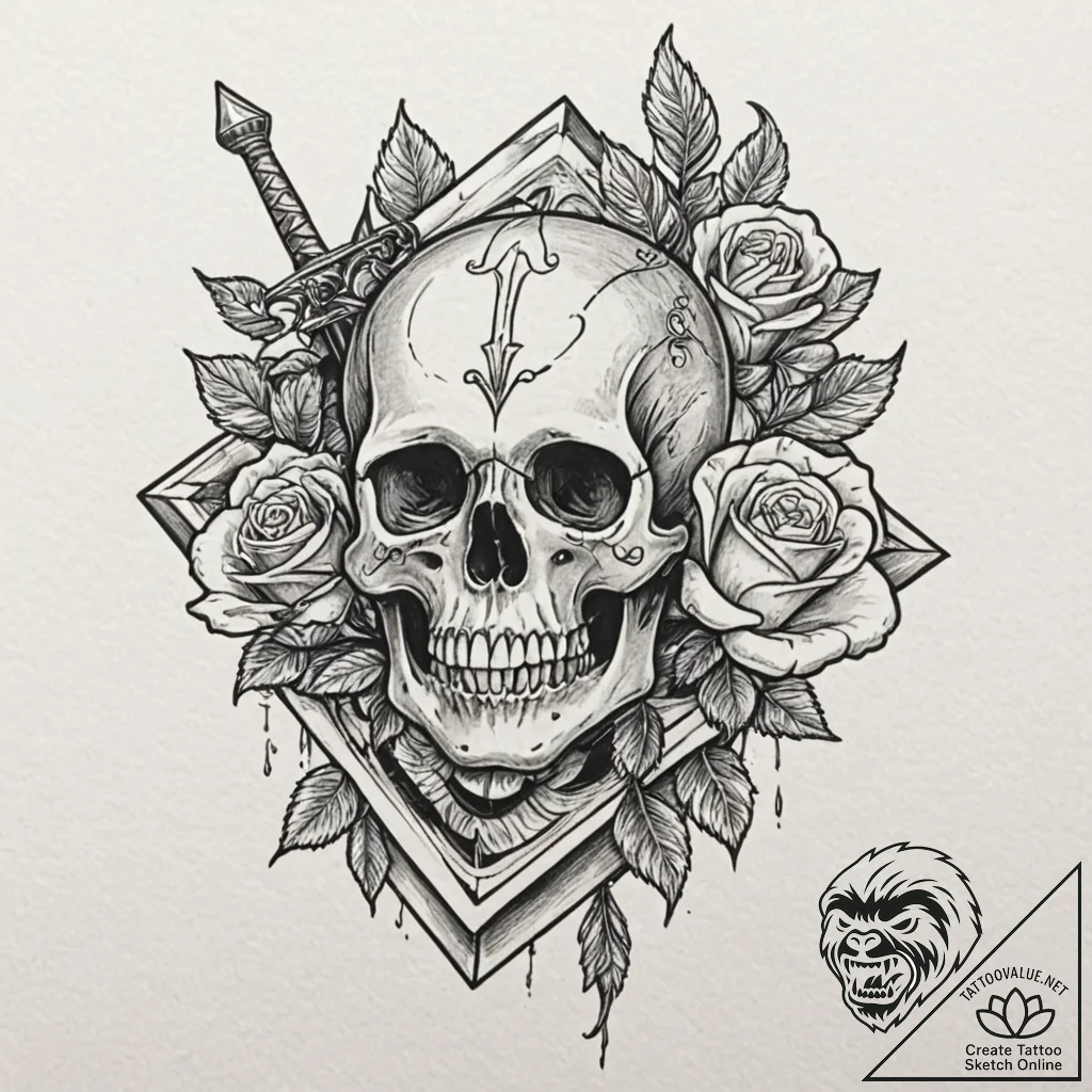 A broken sword of a knight, tattoo sketch des... - tattoo sketch (№1751426505_0, 02.07.2025 03:21) — tattoovalue.net