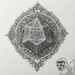 A d20 die from dungeons & dragons, concept ar… – tattoo sketch (№1751426587_0, 02.07.2025 03:23) — tattoovalue.net