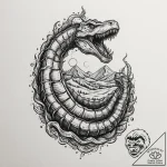 Neo-traditional tattoo design of a sandworm (… – tattoo sketch (№1751427245_0, 02.07.2025 03:34) — tattoovalue.net
