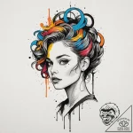 A sketch of the back of neo’s head with the c… – tattoo sketch (№1751427410_0, 02.07.2025 03:36) — tattoovalue.net
