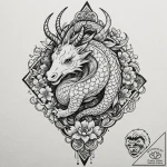 A dotwork mandala incorporating the origami u… – tattoo sketch (№1751427584_0, 02.07.2025 03:39) — tattoovalue.net