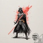 Japanese ukiyo-e style tattoo design of darth… – tattoo sketch (№1751428086_0, 02.07.2025 03:48) — tattoovalue.net