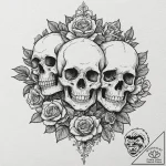 A sketch of the main characters from only lov… – tattoo sketch (№1751428414_0, 02.07.2025 03:53) — tattoovalue.net