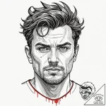 A graphic novel panel of the cyclops from the… – tattoo sketch (№1751428918_0, 02.07.2025 04:01) — tattoovalue.net