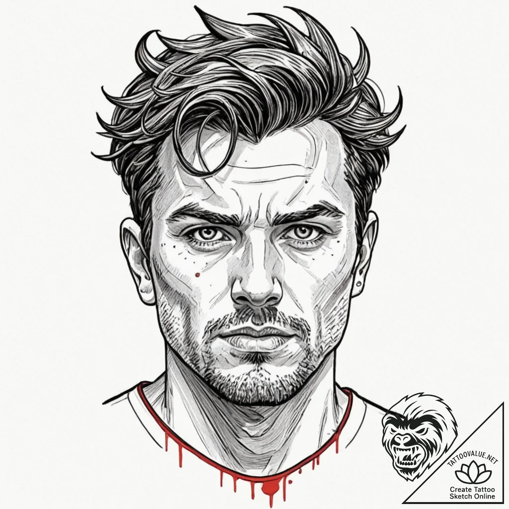 A graphic novel panel of the cyclops from the... - tattoo sketch (№1751428918_0, 02.07.2025 04:01) — tattoovalue.net
