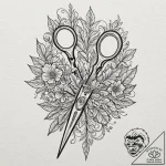 Scissors, ink illustration for tattoo, profes… – tattoo sketch (№1751429081_0, 02.07.2025 04:04) — tattoovalue.net