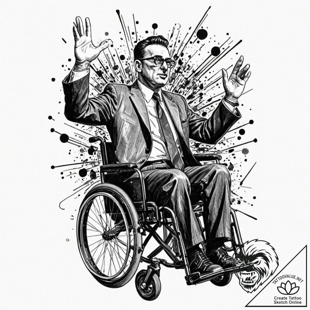 A trash polka portrait of dr. strangelove, in... - tattoo sketch (№1751429163_0, 02.07.2025 04:06) — tattoovalue.net