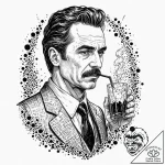 A graphic novel portrait of daniel plainview… – tattoo sketch (№1751429245_0, 02.07.2025 04:07) — tattoovalue.net