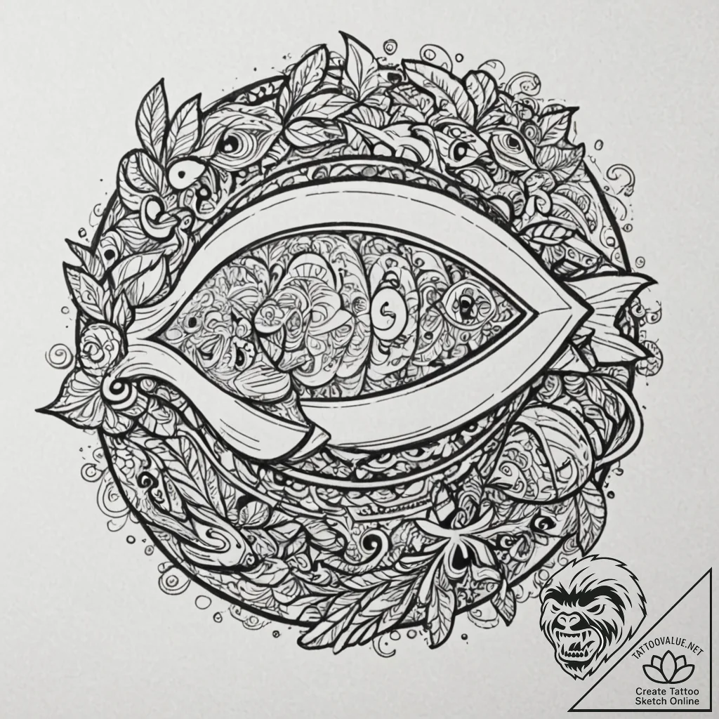 A sketch of luca brasi, with the phrase "slee... - tattoo sketch (№1751429706_0, 02.07.2025 04:15) — tattoovalue.net