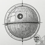 Dotwork tattoo design of the death star, intr… – tattoo sketch (№1751430076_0, 02.07.2025 04:21) — tattoovalue.net