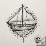 A watercolor sketch of the paper boat from ro… – tattoo sketch (№1751430166_0, 02.07.2025 04:22) — tattoovalue.net