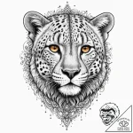 Cheetah, tattoo line art, highly detailed, in… – tattoo sketch (№1751431168_0, 02.07.2025 04:39) — tattoovalue.net