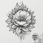 A single cotton plant boll, tattoo drawing ou… – tattoo sketch (№1751431258_0, 02.07.2025 04:40) — tattoovalue.net