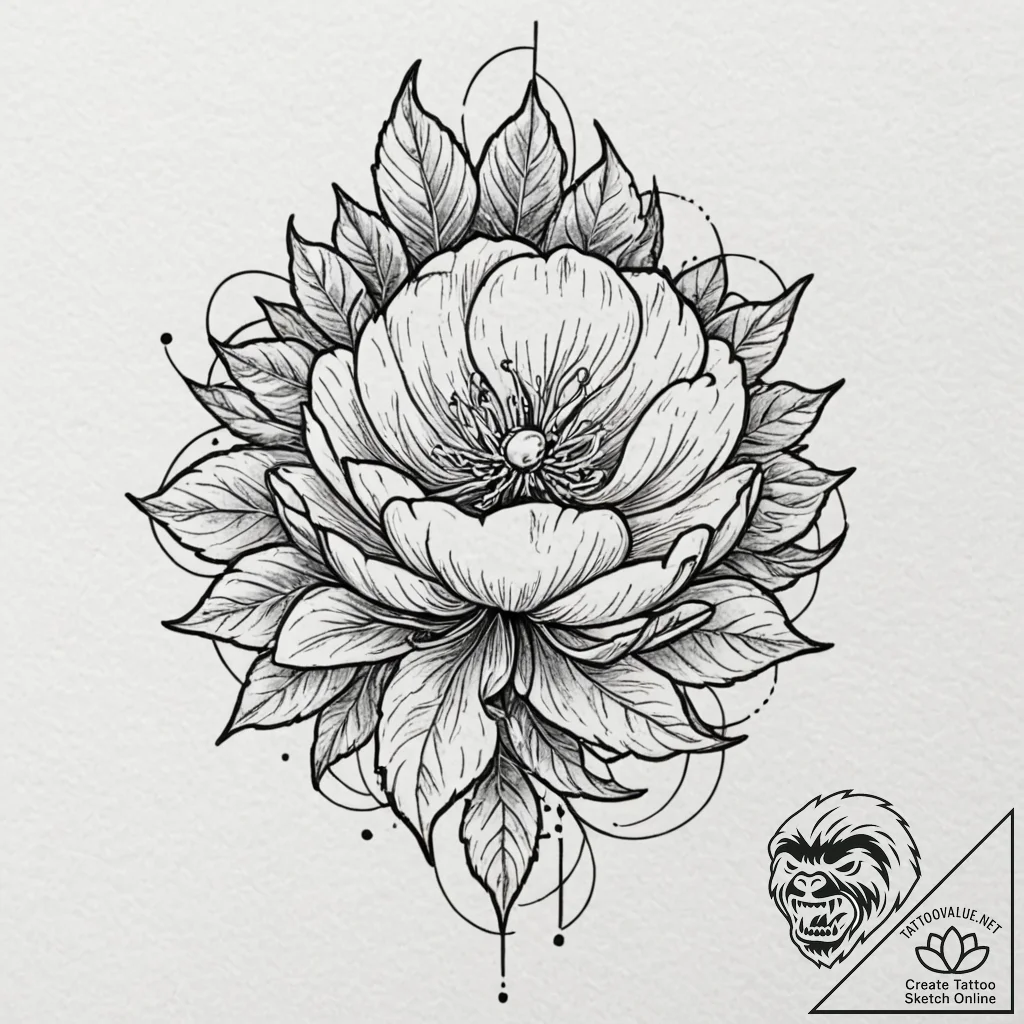 A single cotton plant boll, tattoo drawing ou... - tattoo sketch (№1751431258_0, 02.07.2025 04:40) — tattoovalue.net