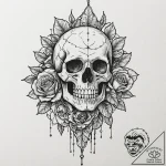 Graphic novel style portrait of a grizzled, o… – tattoo sketch (№1751431340_0, 02.07.2025 04:42) — tattoovalue.net