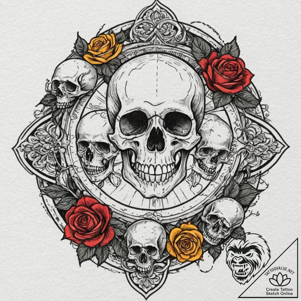 A dotwork tattoo of an alchemy circle., tatto... - tattoo sketch (№1751431595_0, 02.07.2025 04:46) — tattoovalue.net
