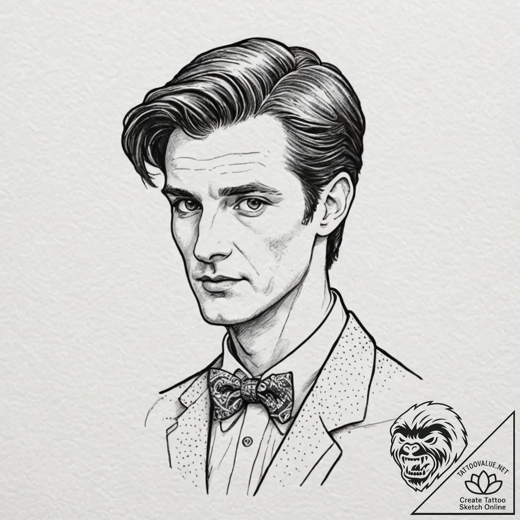 A neo-traditional portrait of the eleventh do... - tattoo sketch (№1751432686_0, 02.07.2025 05:04) — tattoovalue.net