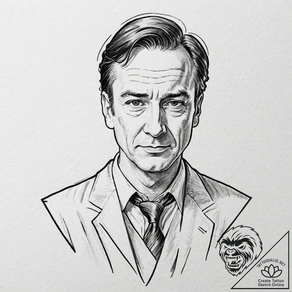 A graphic novel portrait of the main characte... - tattoo sketch (№1751432768_0, 02.07.2025 05:06) — tattoovalue.net