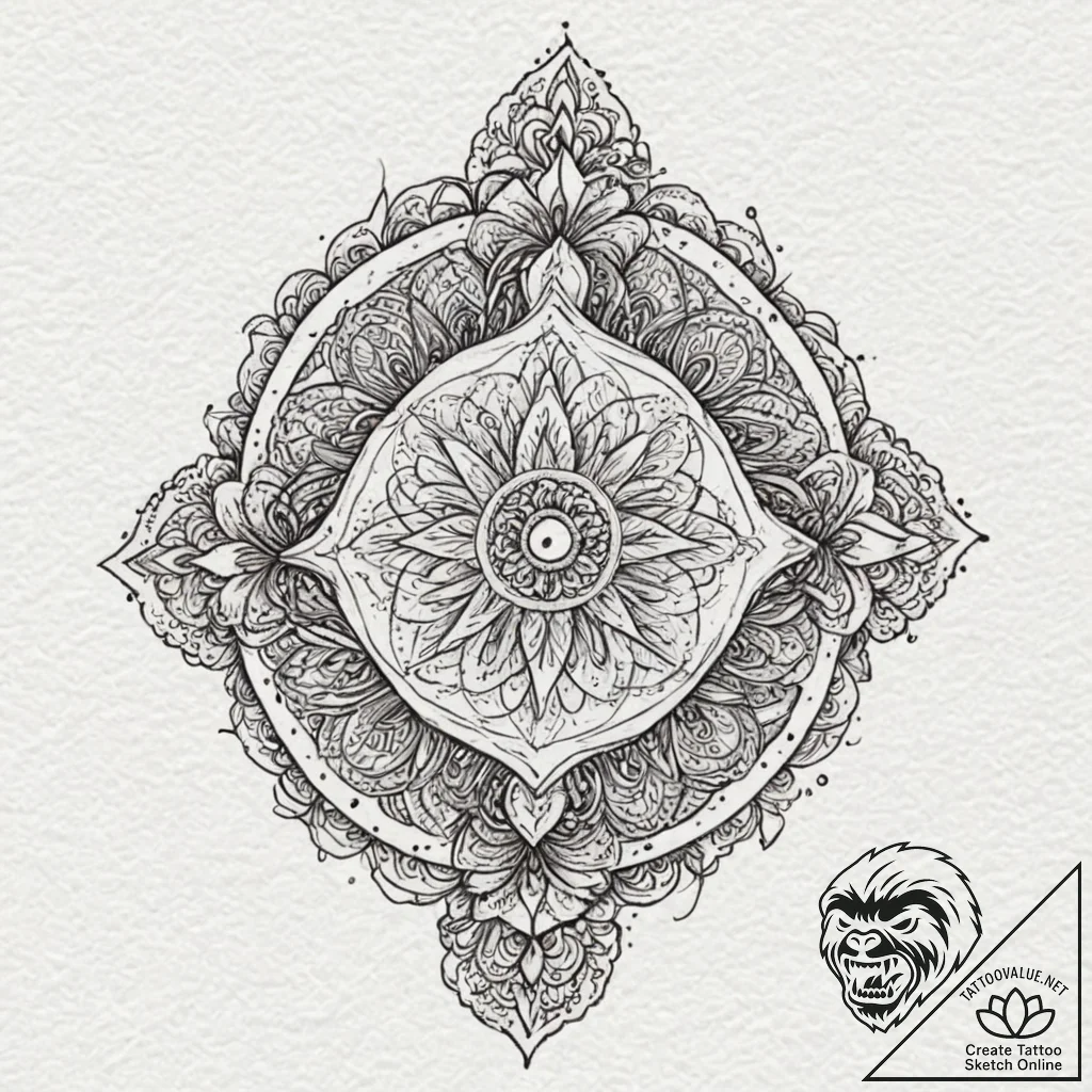 Elements (symbols), artistic tattoo sketch, p... - tattoo sketch (№1751433519_0, 02.07.2025 05:18) — tattoovalue.net