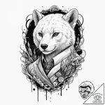 A neo-traditional tattoo of a character and t… – tattoo sketch (№1751433683_0, 02.07.2025 05:21) — tattoovalue.net