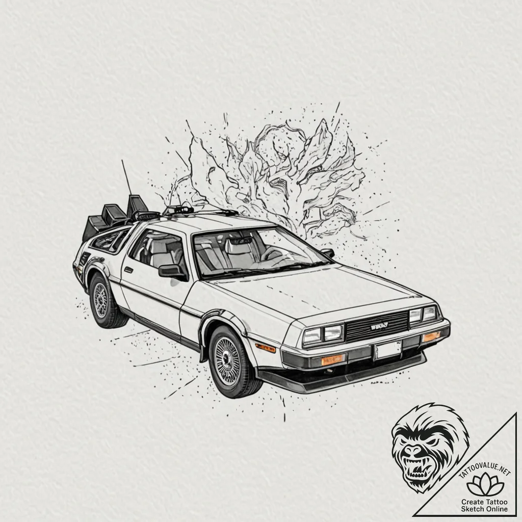 назад в будущее (back to the future):, concep... - tattoo sketch (№1751434859_0, 02.07.2025 05:40) — tattoovalue.net