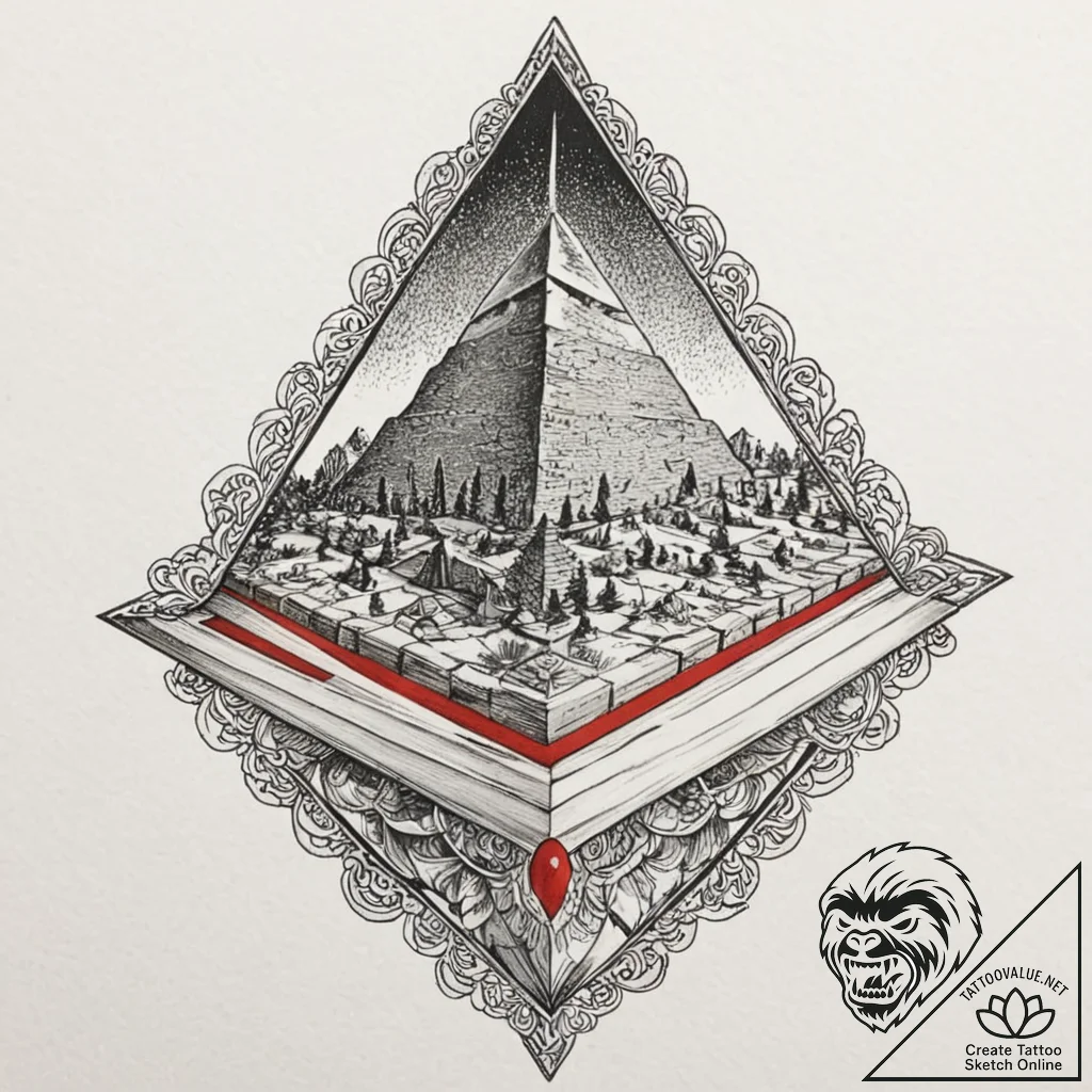 Linework tattoo of the tyrell corporation's p... - tattoo sketch (№1751435228_0, 02.07.2025 05:47) — tattoovalue.net