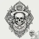 Vintage telephone, concept art for tattoo, cl… – tattoo sketch (№1751435474_0, 02.07.2025 05:51) — tattoovalue.net