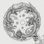 A watercolor sketch of a fantasy world map, w… – tattoo sketch (№1751436314_0, 02.07.2025 06:05) — tattoovalue.net