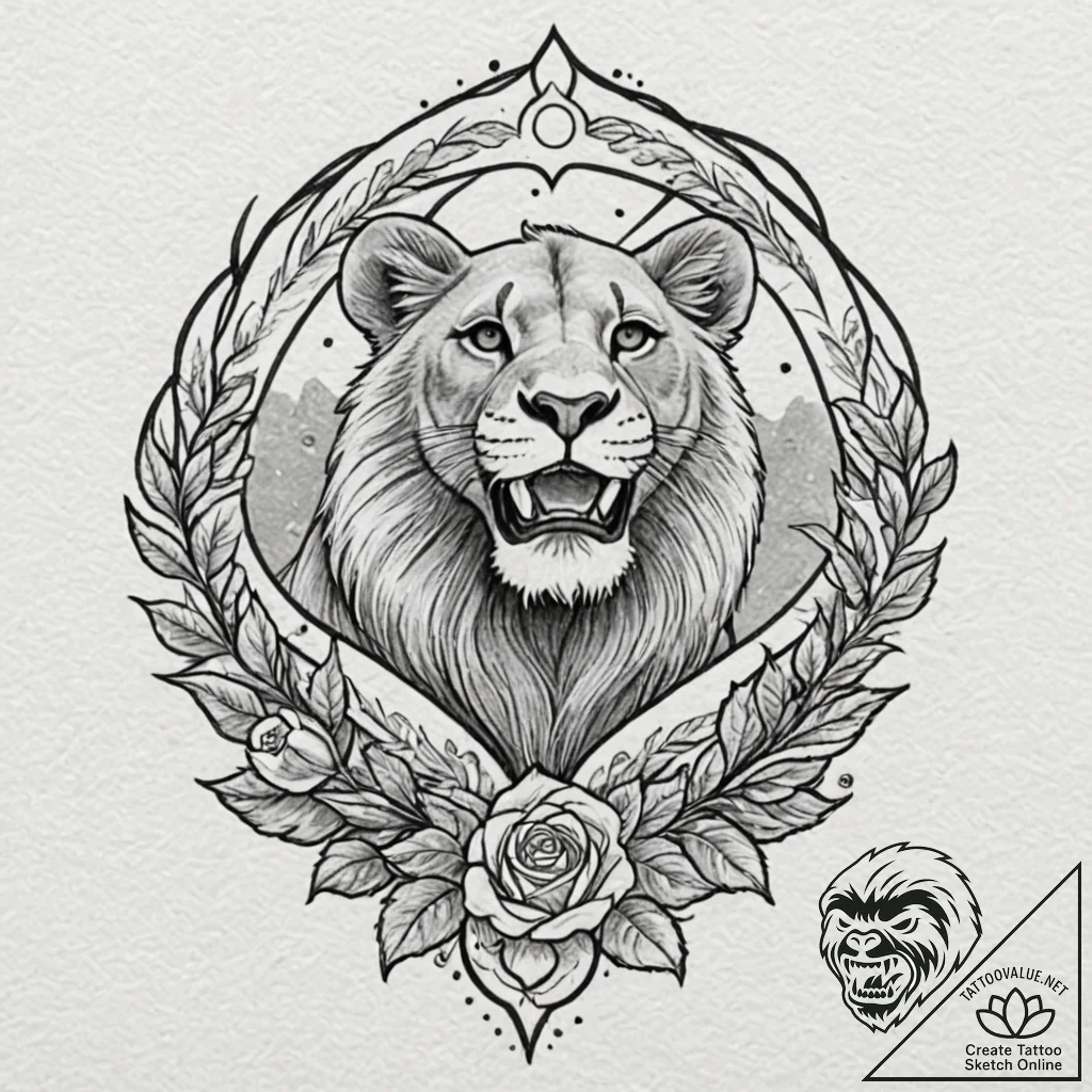 A watercolor sketch of simba from the lion ki... - tattoo sketch (№1751437322_0, 02.07.2025 06:22) — tattoovalue.net